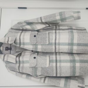 H&M Gray and White Checkered Jacket